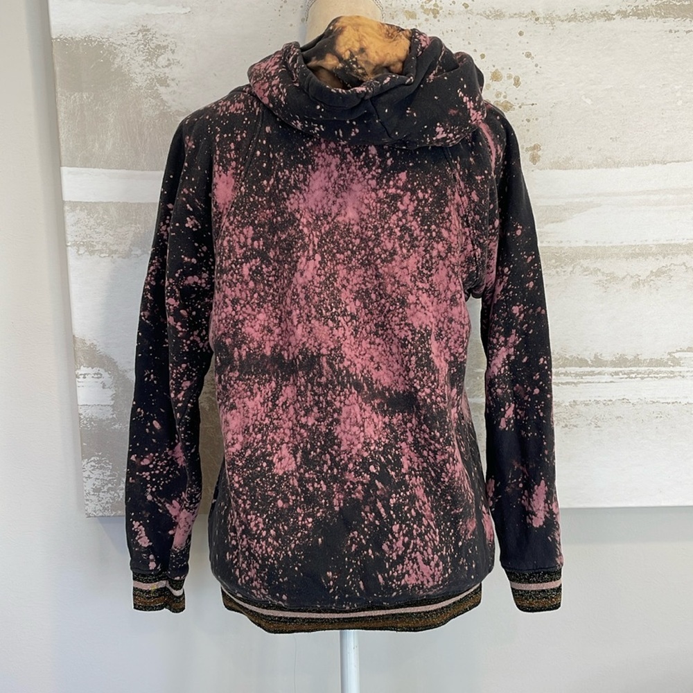 Spiritual Gangster Tye Dye Distressed Sweatshirt w/ kangaroo pocket - Picture 3 of 4